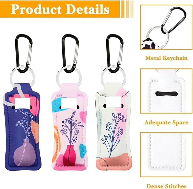 Chapstick Holder Key Chain Lipstick Holder Lip Balm Holder Keychain | Stocking Stuffers Gift, Compatible with Chapstick, Lip Balm and Lipstick, Bag Charm Accessories, Gifts for Women Friend