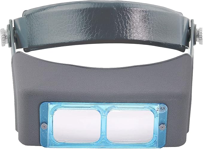 Headband Magnifier Head-Mounted Reading Magnifying Glass Opitcal Glass | The 4 lenses can be replaced. Suitable for reading, handicrafts and maintenance. Magnifying glasses for close work.