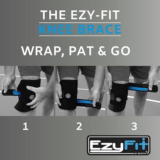 EzyFit Knee Brace XL - Adjustable Support for Arthritis, ACL Meniscus Tear & Knee Pain Relief or Injury Recovery - Plus Dual Side Stabilizers for Men & Women - Extra Large Size - 16" - 24"