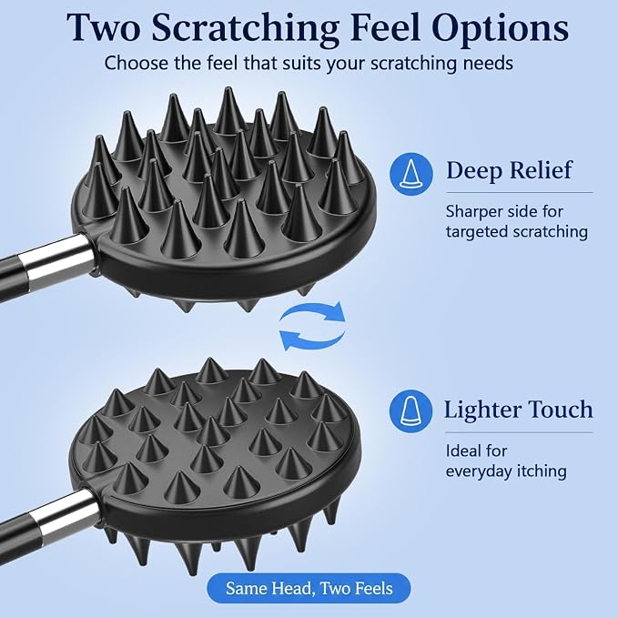 TUKUOS Curved Back Scratcher, 29.6 in Bendable Long Handle, Gifts for Men | Double-Sided Head, Flexible Reach For Hard-To-Reach Spots, U-Shaped Design, Stocking Stuffer For Dad, Husband And Women