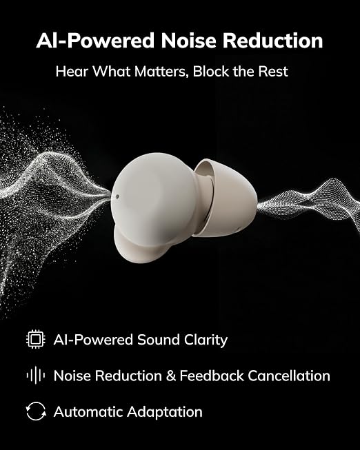 ELEHEAR Delight Bluetooth OTC Hearing Aids for Seniors, Sand White | Bluetooth 5.3, AI Noise Cancellation & App Control, Superior Sound Quality, Comfortable & Discreet Design for Adults