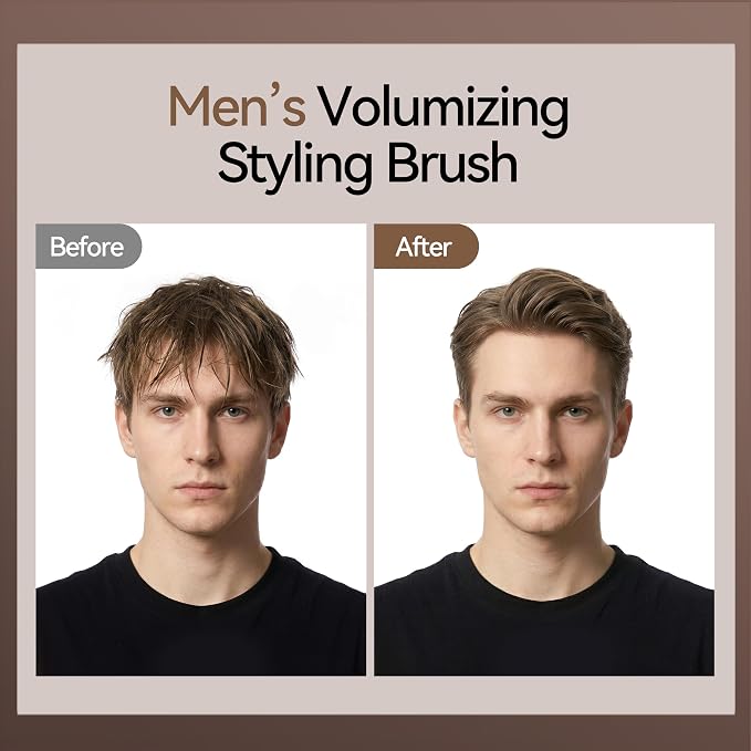 Hair Brush for Men, Detangling& Styling Hairbrush with Dual Length Bristles | For Wet/Dry Use, Eliminates Knots & Breakage, Mens Detangler Brushes for Fine/Short/Long/Thick Hair, Coffee Ground Infused