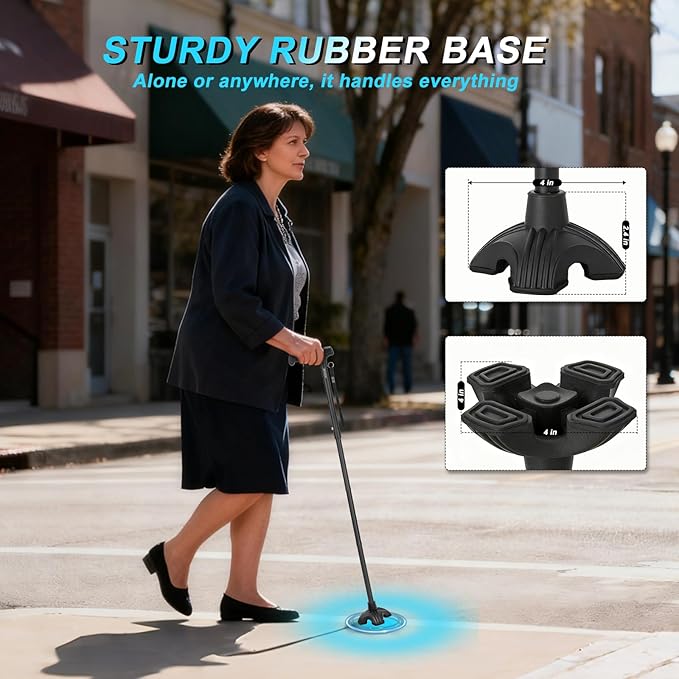 Tall Men's Walking Cane 42.52 in. Extra Long Walking Canes Easy to Travel is Suit for Big People Over 5 Feet 9 Inches (Black)