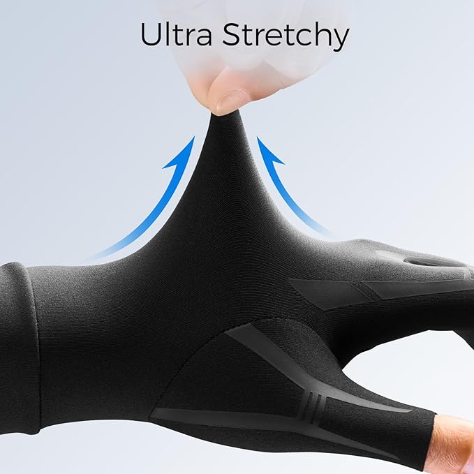 FREETOO Hand Compression Gloves for Swelling, Neuropathy, Arthritis Gloves for Women for Pain, Typing, Sleeping, Carpal Tunnel Gloves with Grip for Daily Use Fits Palm 6.5''-7'' Black XS