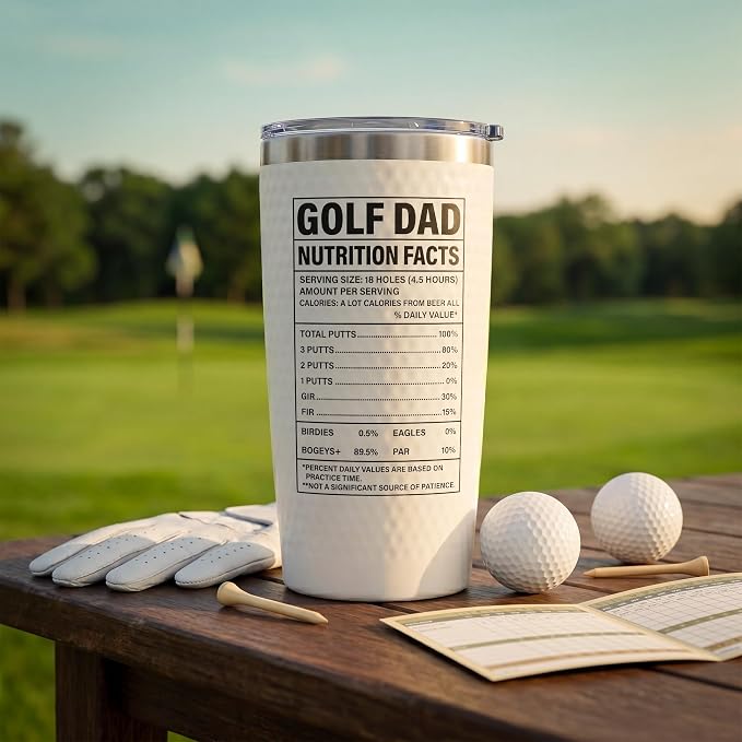 Golf Gift for Dad - Funny Fathers Day Christmas Birthday Gifts for Men Golfers, Cool Golf Dads Gifts from Daughter Son Kids, Unique Daddy Coffee Cup Mug for Golf Lovers - Best Dad By Par Tumbler 20oz