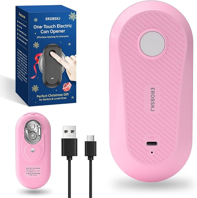 Auto Electric Can Opener, Rechargeable Can Openers for Seniors & Arthritis | One-Touch Rechargeable Battery Automatic Can Opener, Hands-Free, Smooth Edge, Compact, Cordless, Food-Safe Kitchen Gadgets