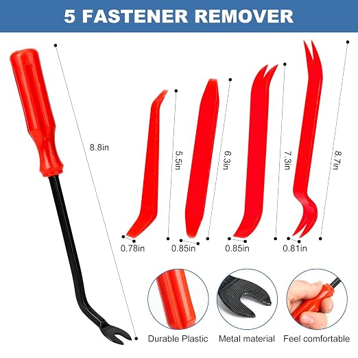 240 Pcs Bumper Clips Car Clips Plastic Rivets of 12 Most Popular Sizes and 5 Fastener Removers Fasteners Push Retainer Kit Auto Push Pin Rivets Set