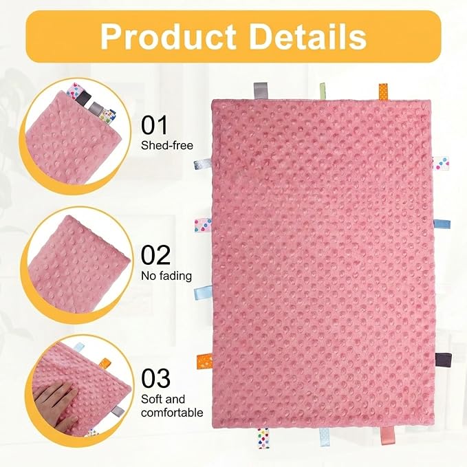 Fidget Blanket for Adults with Dementia, Sensory Blanket Mat for Alzheimers Patients, Dementia Activites for Senior, Gift for Dementia Patients,Sensory Toys for Autism (Rose)