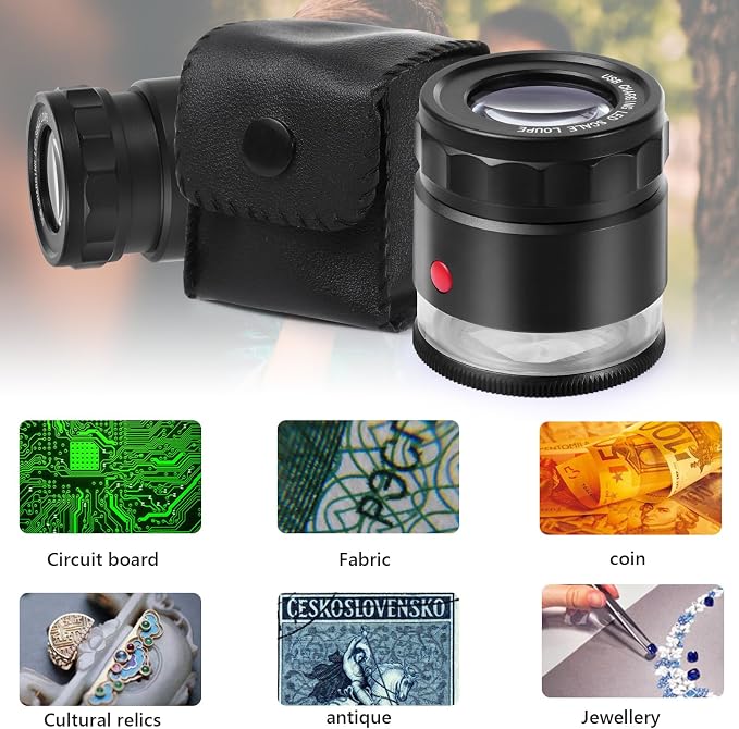 30X Loupe Magnifier Eye Loops Magnifying Glass Jewelry Coin Supplies | 30X,USB rechargeable,8 lights,portable,eye loupe,jewelry magnifier,currency,coin collection supplies,printers loupe