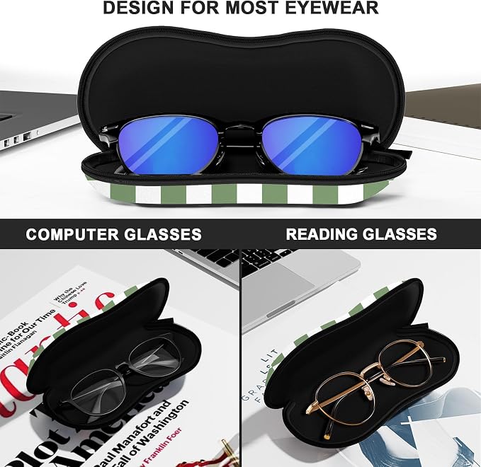 Sunglasses Soft Case, Ultra Light Portable Neoprene Zipper Glasses Case for Men Women
