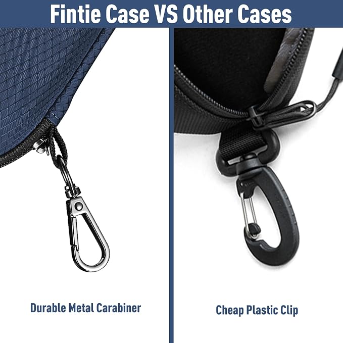 FINTIE Sunglasses Case, Hard EVA Shell Shockproof Sport Glasses Case with Metal Carabiner Travel Zipper Eyeglasses Holder
