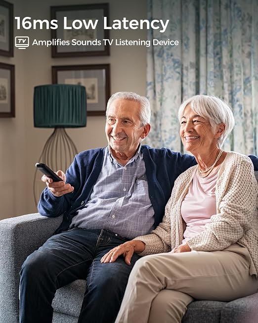 Convo Hearing Amplifier for Seniors with Remote Microphone and Noise Cancelling, Rechargeable Personal Sound Devices for TV Listenings