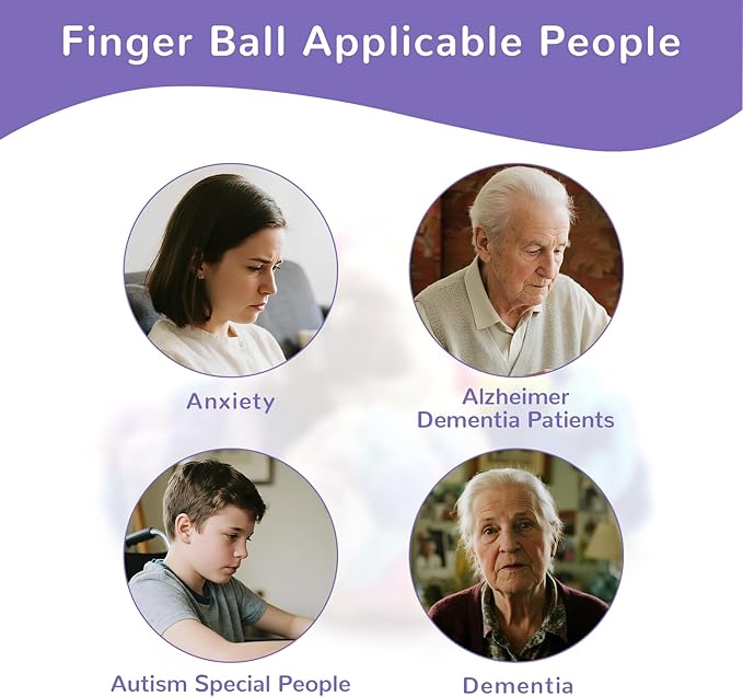 Sensory Ball for Anxiety Relief and Alzheimer's Dementia - Squeezeable Fidget Ball for Alzheimer's Dementia, Autism, ADHD, Bouncy Ball for Skin Pickers and Special Needs (Blueberry)