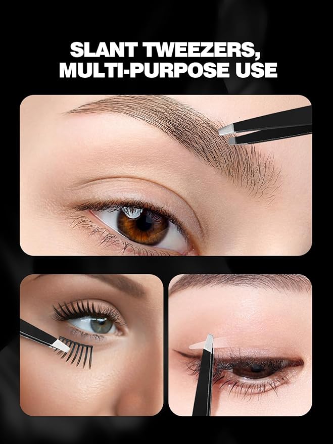 10X Magnifying Mirror with Suction Cups and Tweezers Set, 3.5 inches Magnified Makeup Mirror, Black, 1PC