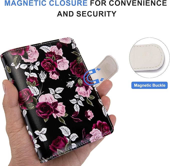 Passport Holder for Travel Essentials, RFID Blocking Passport Wallet Cover with Magnetic Closure, Passport Book Holders for Women and Men (Rose)
