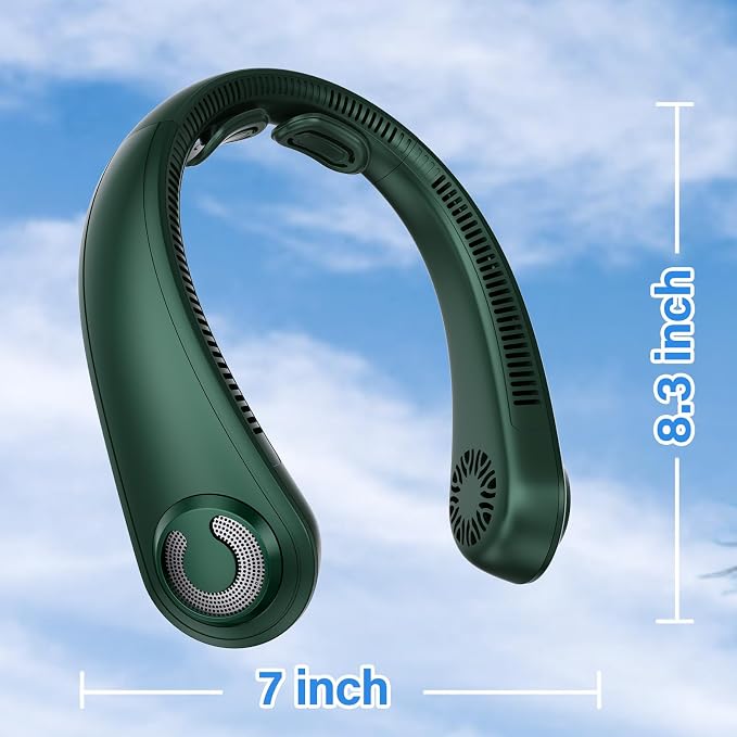 Portable Lightweight Neck Fan with Neck Support, Gifts for Mother's Day & Father's Day, Rechargeable Personal Wearable Cooling Neck Fans for Hot Flashes, Disneyland, Travel, Camping Essentials