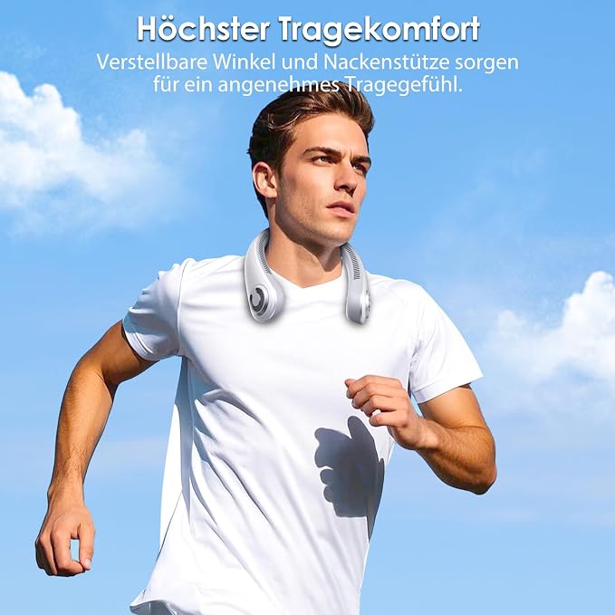 Portable Lightweight Neck Fan with Neck Support, Birthday Gifts for Men Women Dad Mom, Rechargeable Personal Wearable Cooling Neck Fans for Hot Flashes, Disneyland, Travel, Camping Essentials