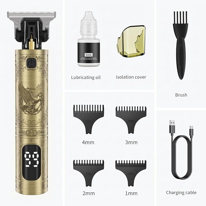 Solati Beard & Hair Trimmer Men, Vintage Hair Clippers, Next-Gen Upgrade | 180-min Running time, Metal Wire Drawing Process, Type-C Rechargeable, Cordless Electric Shaver & Razor, Edgers Trimmer