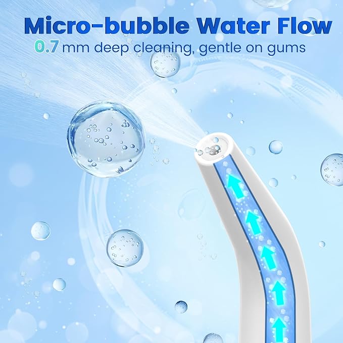 Water Flossers for Teeth, Portable Oral Irrigator Rechargeable Water Dental Flosser Pick with High Pressure 5 Jet Tips, IPX7 Travel Water Flossing for Brace Teeth Cleaner Gum Care