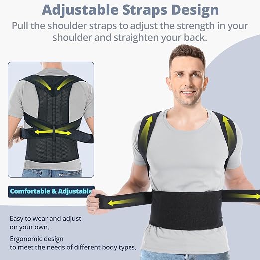 Fitsupport Back Brace Posture Corrector for Women and Men Back Lumbar Support Shoulder Posture Support for Improve Posture Provide and Back Pain Relief Medium(Pack of 1)