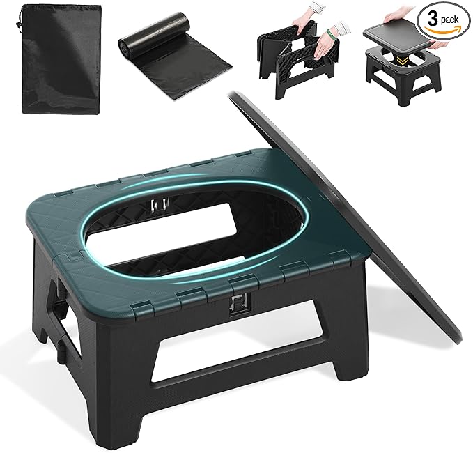 In-car Portable Toilet Collapsible Potty, Emergency Toilet | Temporary Potty For Outdoor Camping, Road Trips, Traffic Jams, Boating And Fishing