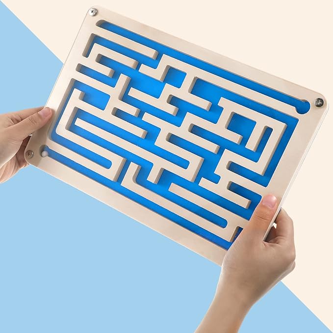Sintuff 2 Pcs Wooden Maze Circuit Game, Dementia Activities for Seniors Elderly Alzheimers Products Maze Toy Gifts for Alzheimer's Patients, Improving Skills and Coordination, Easy to Hard Levels