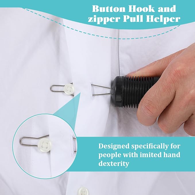 Button Helper,One Handed Button Hook and Zipper Pull,Assist Device Button Hook Tool,Button Assist Tool for Seniors,Disableds,Strokes,Disabilities to Fasten Shirts and Jackets with Ease
