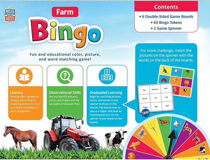 MasterPieces Kids Games - Farm Bingo Game