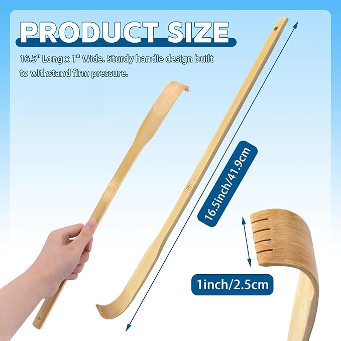 24 Pcs 16.5 Inch Natural Bamboo Back Scratchers for Adults | Multi-piece bulk pack suitable as thoughtful gifts targeting seniors, home, office, and travel use