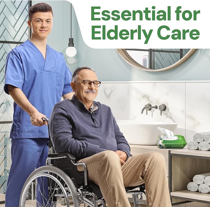 Adult Wipes Extra Large Scented - Skin-Friendly Incontinence Wet Wipes for Adults & Elderly Disposable Washcloths - 8x13" 4 Packs of 60 (240 Wipes)