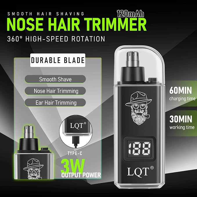 Hair Clippers for Men 2 in 1 Beard and Mustache Trimmer for Men T Liners Trimmers Electric Cordless Nose and Ear Hair Trimmer Grooming Kit with Bag, to Son Husband Father Men's Gifts