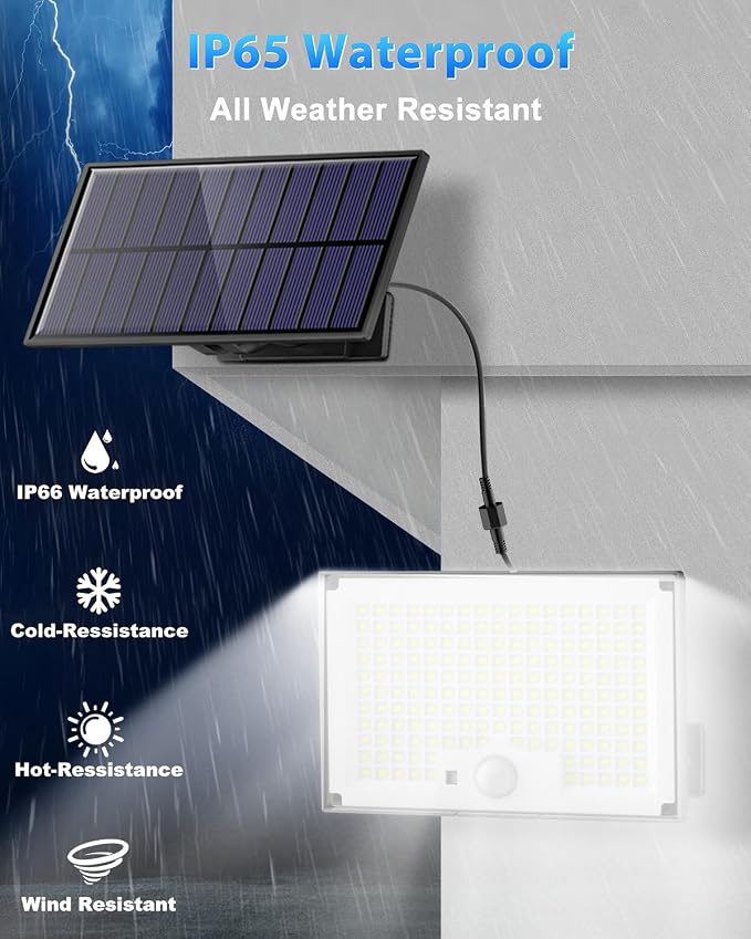 Gusicil Solar Lights for Outside, Motion Sensor Outdoor Lights, 4 Pack | 3 Modes Split Motion Sensor, Remote Control, Waterproof IP65, For Yard, Patio, Garden, Garage