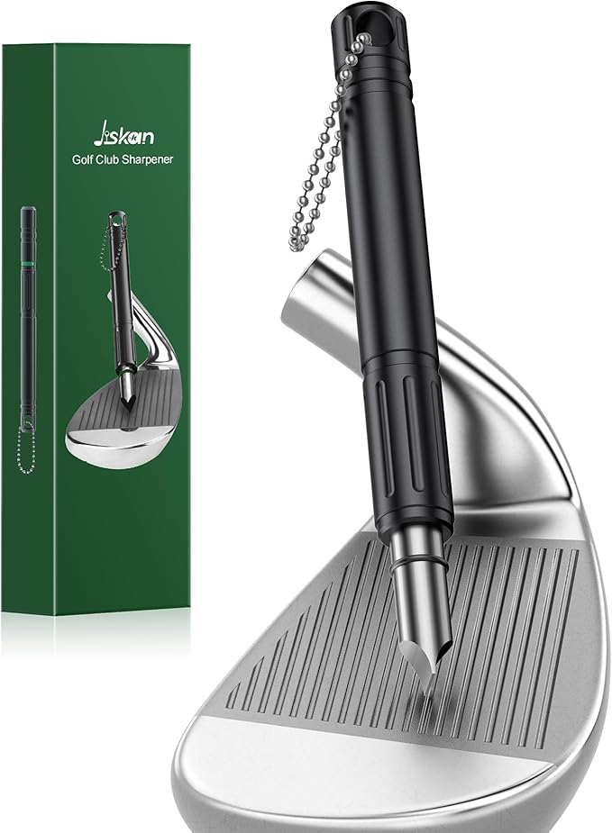 Jiskan Pro Golf Club Grooves Sharpener Cleaner Tool for Wedges&Irons, Essential Golf Accessories Golf Gifts for Men Cool Golf Gear Unique Golf Bag Accessories Golf Gadget