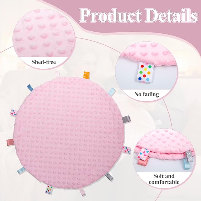 Fidget Blanket for Adults with Dementia, Sensory Mat for Alzheimers Patients, Dementia Activites for Senior (Pink, Round - Diameter 50cm / 19.69 inch)