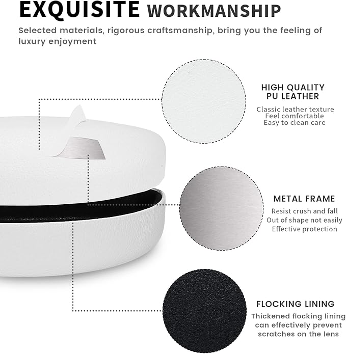 molshine Hard Shell Sunglasses Case,Classic Large Glasses Case for Sunglass,Eyeglasses with Cleaning Cloth,Pouch