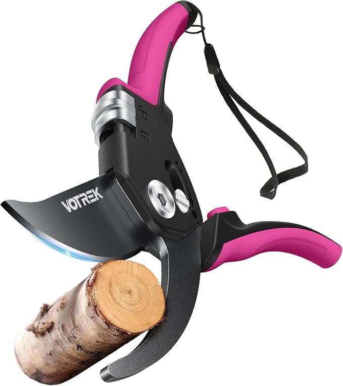 Pruning Shears for Gardening, [Patented Stepless Handle Opening] - Garden Scissors with Ultra-Sharp SK5 Steel for Weak Hand, Universal Fit for All Hand Sizes, Effortlessly Cuts 1-Inch Branches