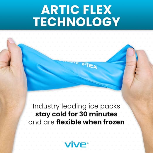 Vive Knee Ice Pack Wrap - Cold/Hot Gel Compression Brace - Heat Support | Strap for Arthritis Pain, Tendonitis, ACL, Athletic Injury, Osteoarthritis, Women, Men, Running, Meniscus and Patella Surgery