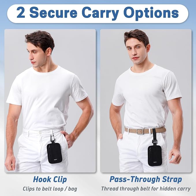 YOYI YOYI RFID Blocking Hidden Stash Clip, Travel Wallet Water-Repellent | Water-repellent fabric, RFID blocking liner, multiple carry options — hidden stash clip secures cards and cash on the go