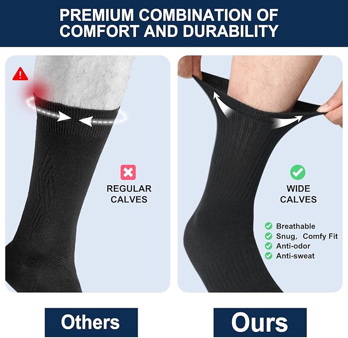 Non Slip Grip Socks for Men Women Crew Grippy Socks for Hospital Pilates Yoga,Gifts for Seniors Elderly