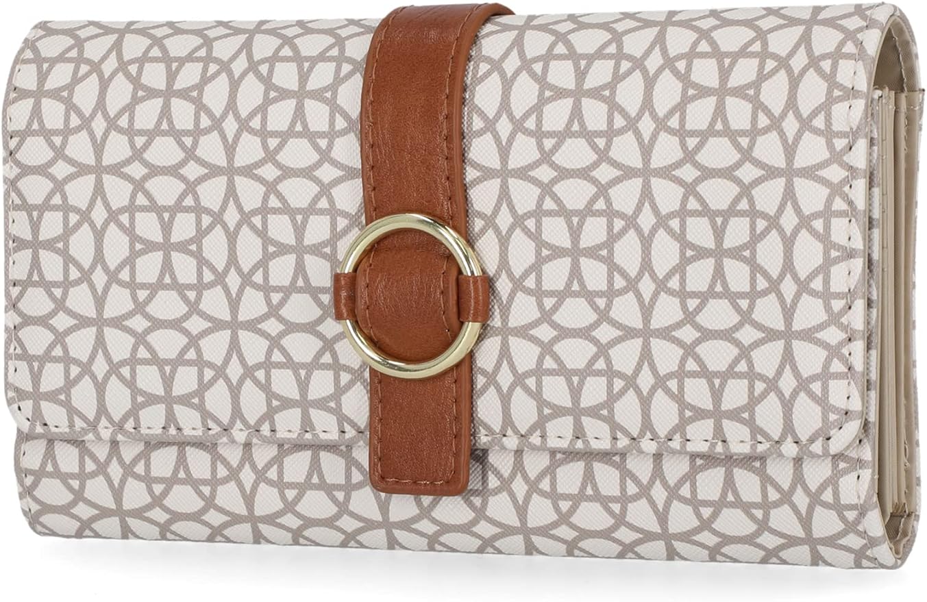 Mundi File Master Womens RFID Blocking Wallet Clutch Organizer With Change Pocket