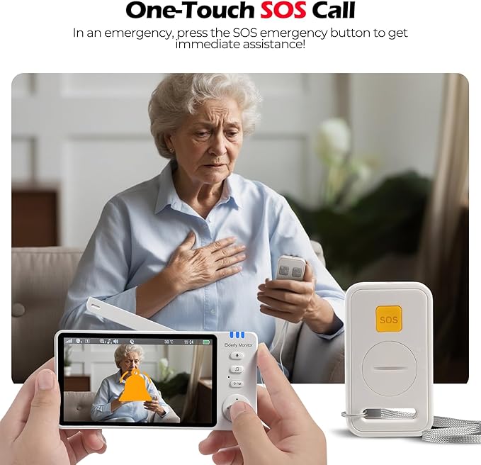 Elderly Monitors with Camera and Audio Two-Way Talk Room Monitors for Elderly Med Reminder Camera for Elderly Monitoring Baby Monitors for Elderly Care and Caregivers Video Monitor for Elderly