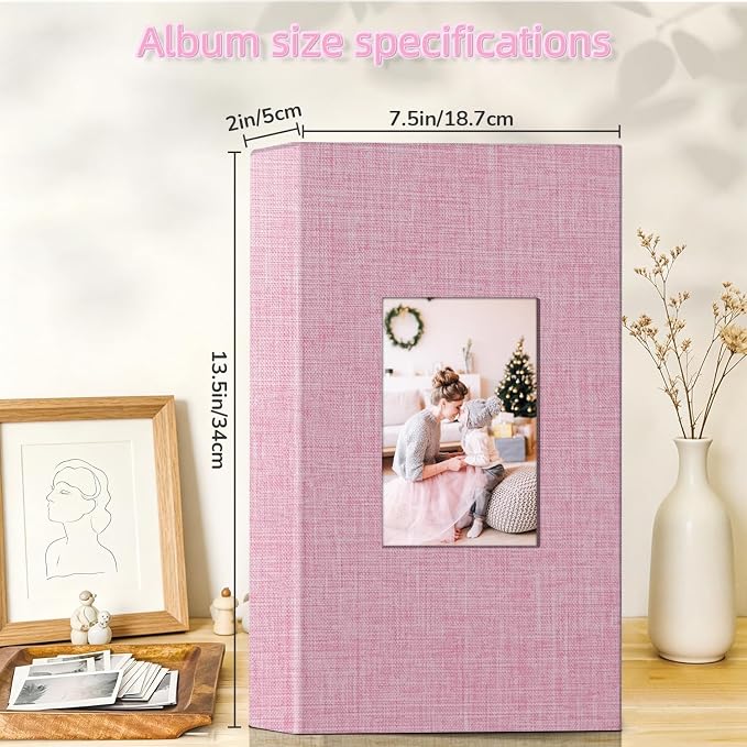 popotop Photo Album 4x6-300 Photos Linen Cover Photo Books with 300 Horizontal Pockets,Slip-in Picture Albums for Family Wedding Anniversary Baby Vacation Pictures