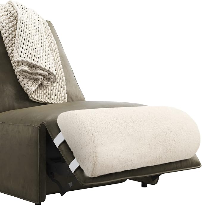 Wesiti Recliner Foot Pillow Cushion High Resilience Sherpa Memory Foam Bolster Sleeping Rest Multipurpose Half Roll Leg Pillow Suitable for Bed Chair Sofa Headrest Back Lumbar Leg Support(Beige)