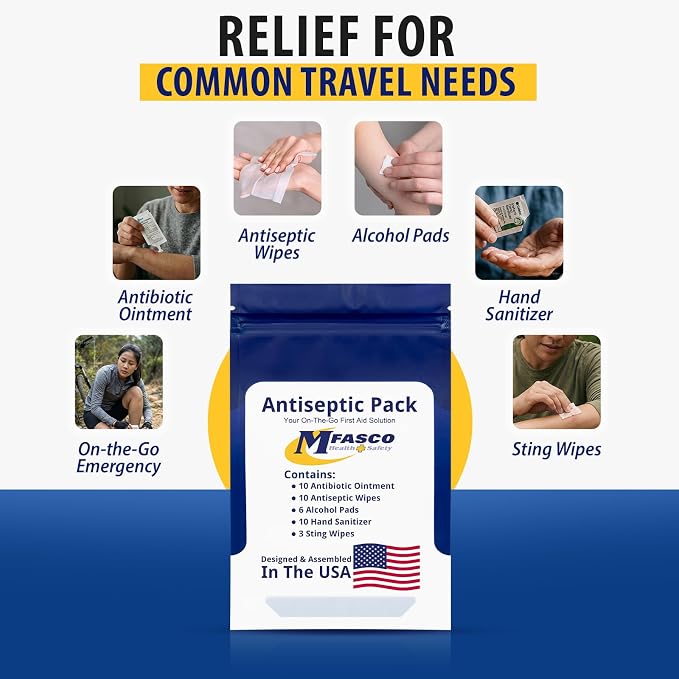 First Aid Kit Supplies Pack Topical Products for Wounds | Wound Cleansing & Treatment | 39 Piece | MFASCO
