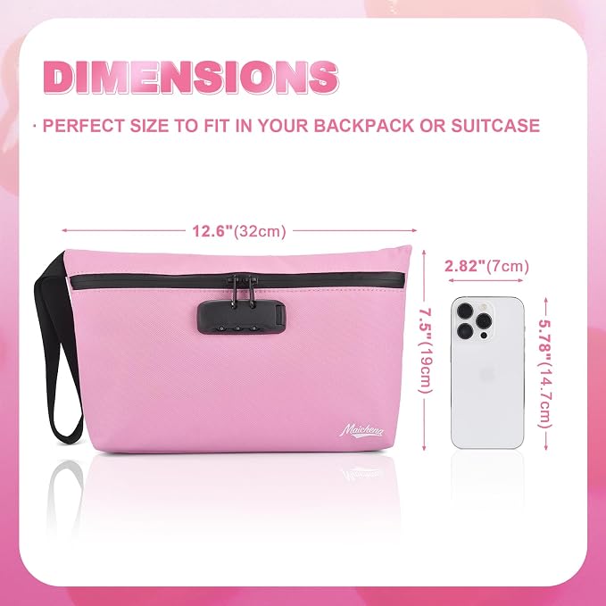 Smell Proof Bag with Combination Lock Large Storage Container Medicine Lock Bag Money Organizer Travel Storage Pouch