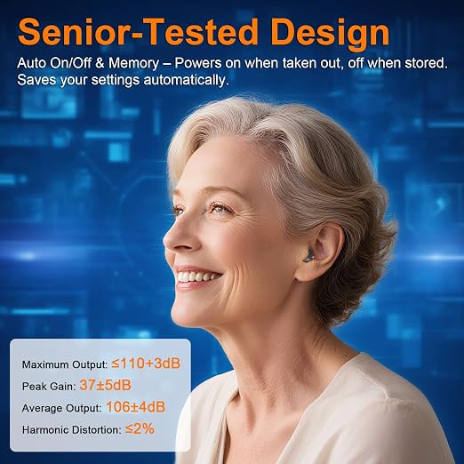 Ultra 32-Channel Digital OTC Hearing Aids for Seniors & Adults | AI noise cancel, 100+hrs battery, Superior sound, Invisible in-ear amp, Rechargeable, Auto on/off – for mild to moderate loss