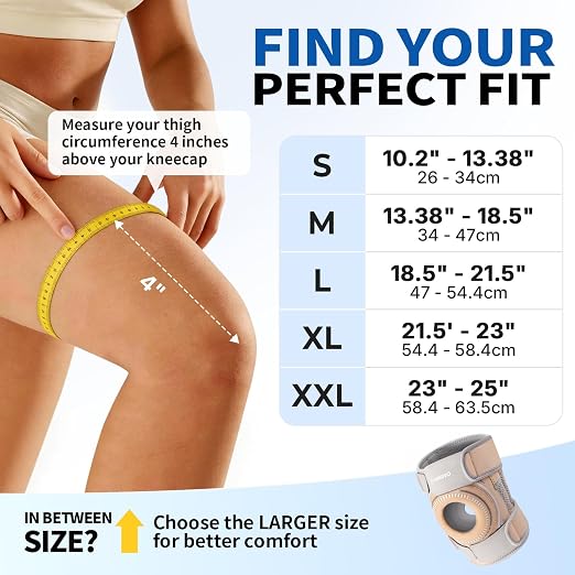 CAMBIVO ELITE Knee Brace with Side Stabilizers & Open Patella Gel Pad — Adjustable Support for Meniscus, Arthritis, ACL, MCL Recovery, Knee Support for Men and Women - Please Check Size Chart