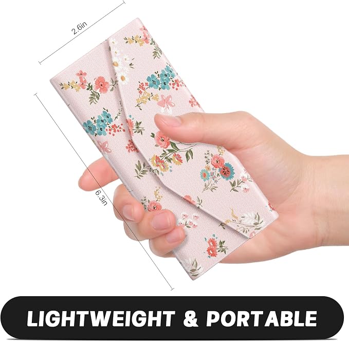 Sunglasses Case, Foldable Glasses Case, Magnetic PU Leather Hard Shell Folding Eyeglass Holder Box, Collapsible Unisex