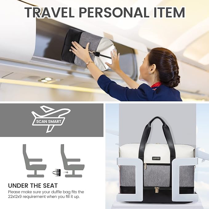 LOVEVOOK Weekender Bag for Women, Large Duffle Bag for Travel with 2 Packing Cubes, Carry on Overnight Bag with Shoe Compartment, Mom Hospital Bags for Labor and Delivery