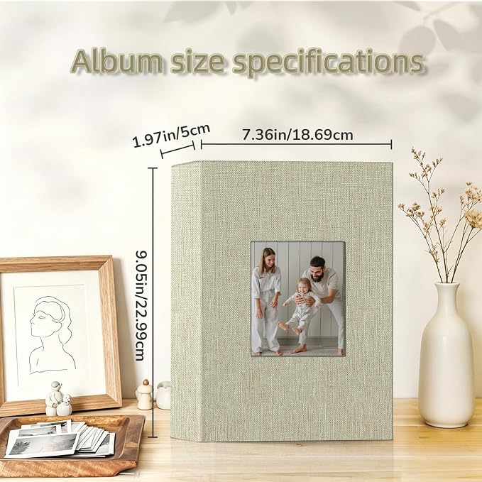 popotop Photo Album 4x6-200 Photos Photo Books with 200 Horizontal Pockets,Linen Cover Albums for Family Wedding Anniversary Baby Vacation Pictures